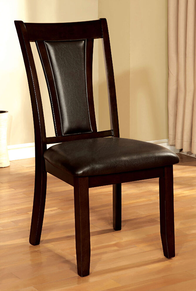 Dark cherry/ espresso transitional dining chair by Furniture of America