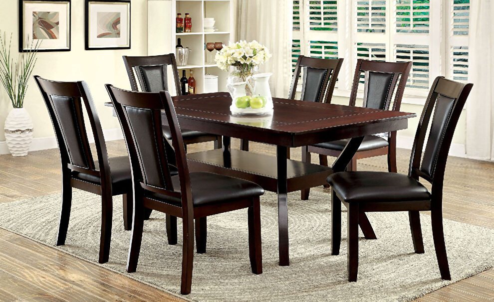 Dark cherry/ espresso transitional dining table by Furniture of America