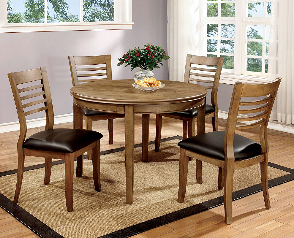 Rectangular or round table top modern dining table by Furniture of America