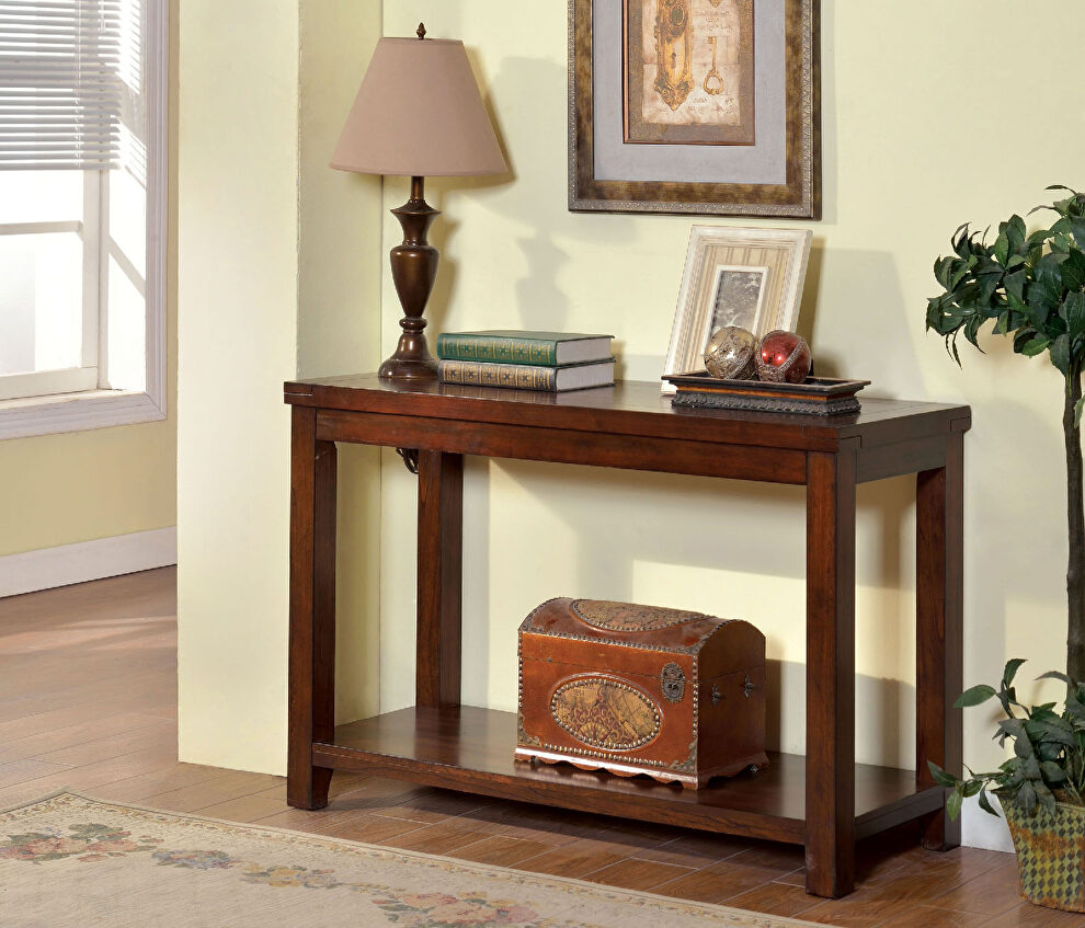 Dark cherry transitional sofa table by Furniture of America