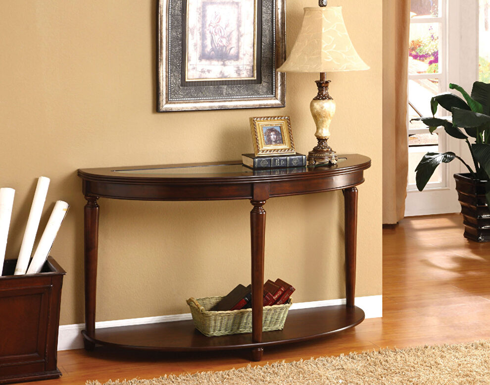 Dark cherry transitional sofa table by Furniture of America