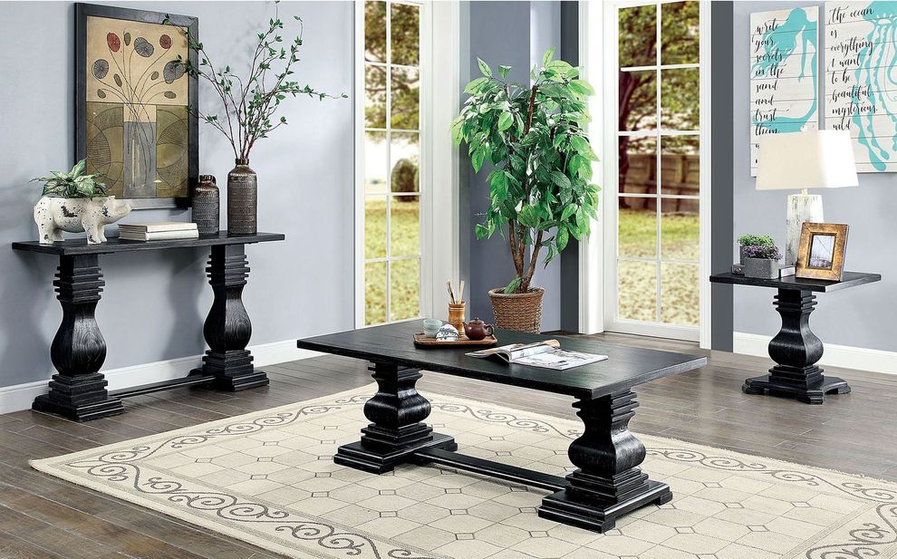 Antique Black Traditional Style Coffee Table by Furniture of America