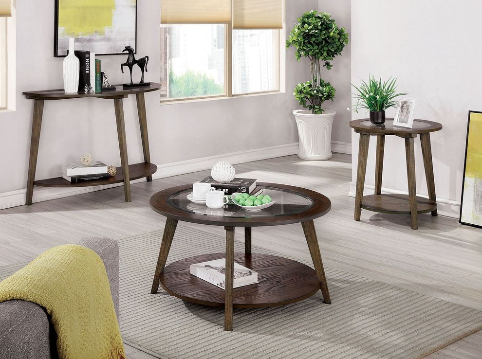 Dark Oak Mid-Century Modern Coffee Table by Furniture of America
