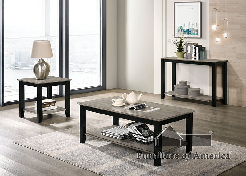 Two-tone design solid wood coffee table by Furniture of America