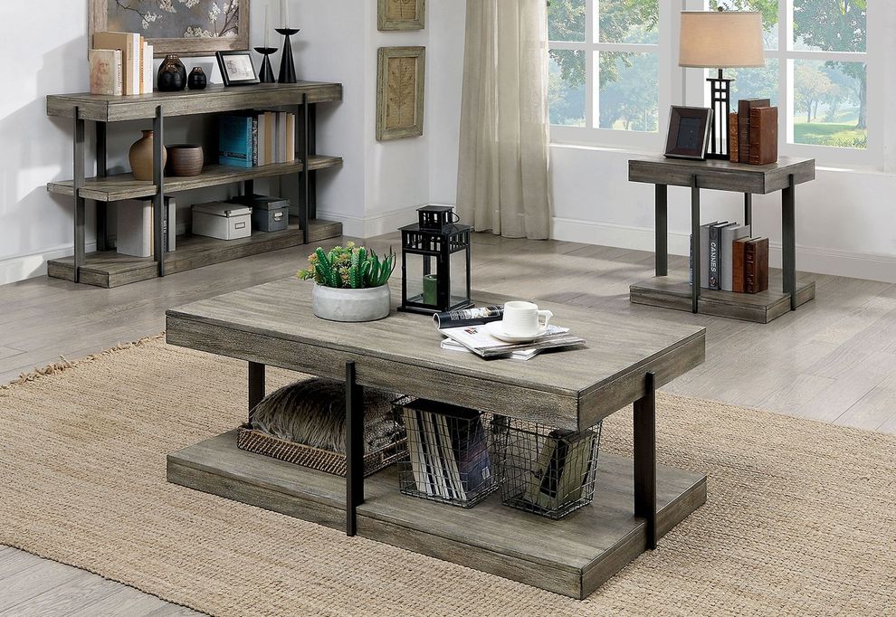 Antique Gray Rustic Coffee Table by Furniture of America