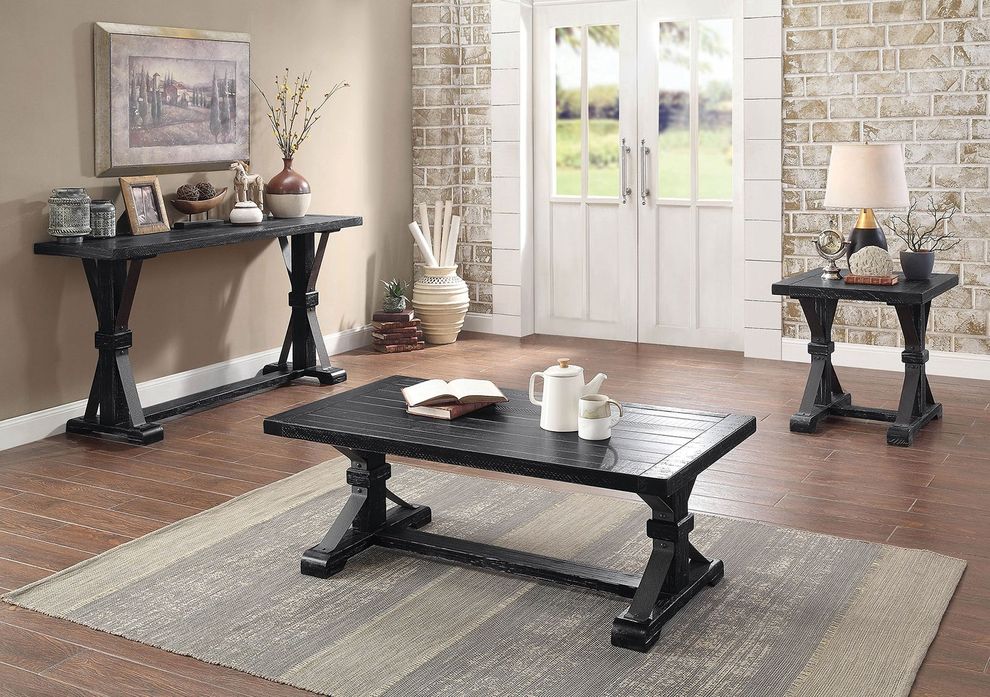 Antique Black Rustic Coffee Table by Furniture of America