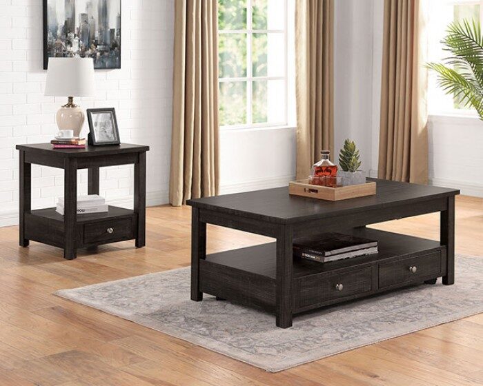 Antique black veneers rustic coffee table w/ lift-top by Furniture of America