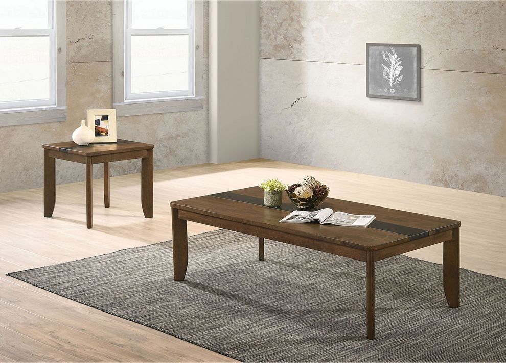 Light Walnut/Gray Mid-Century Modern Coffee Table by Furniture of America