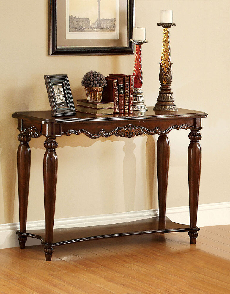 Cherry traditional style sofa table by Furniture of America