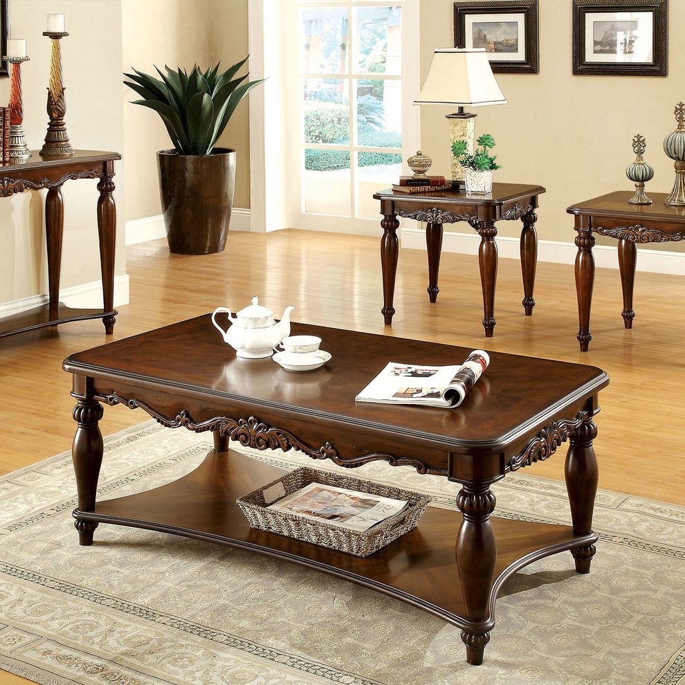 Cherry Traditional Style 3 Pc. Set by Furniture of America