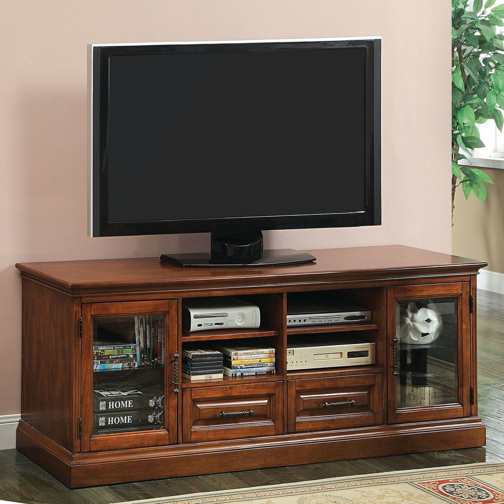 Antique Oak Transitional 72-inch TV Console by Furniture of America