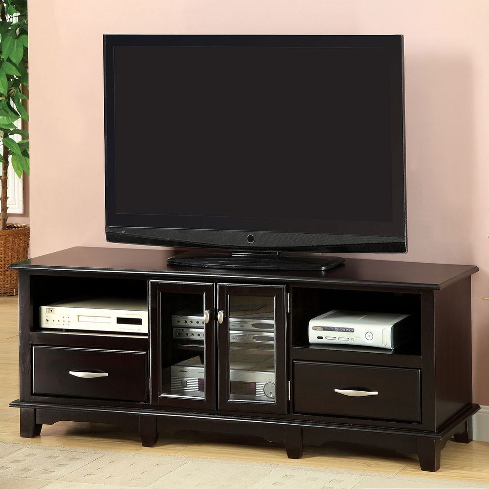 Espresso Transitional 63-inch TV Console by Furniture of America