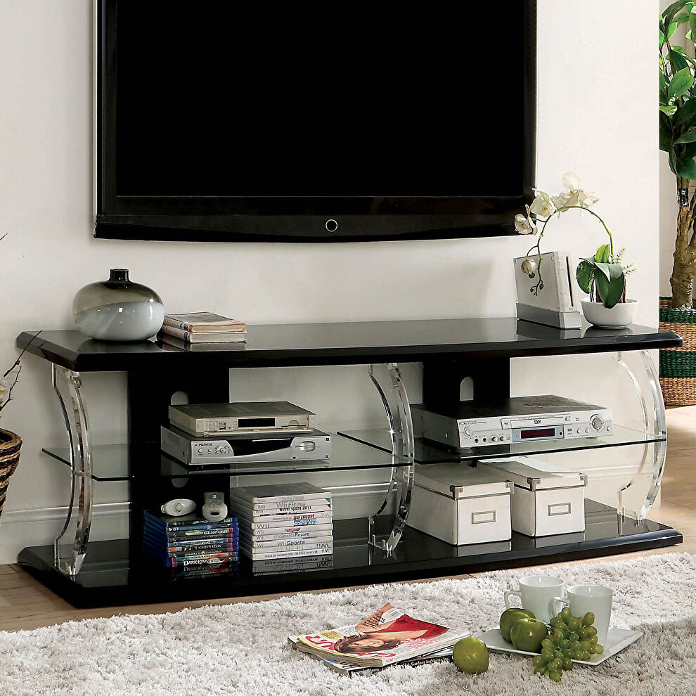 Black/clear contemporary 72 by Furniture of America
