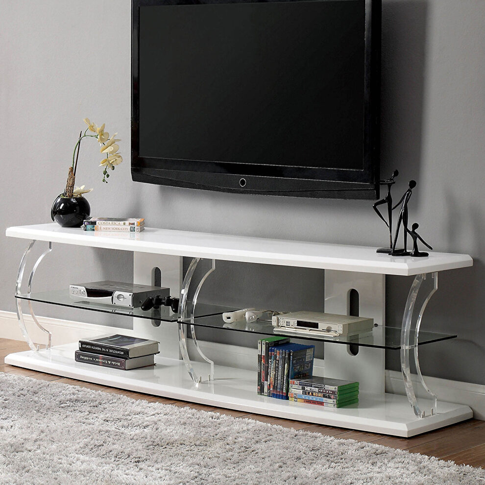 White/clear ernst contemporary 72 by Furniture of America