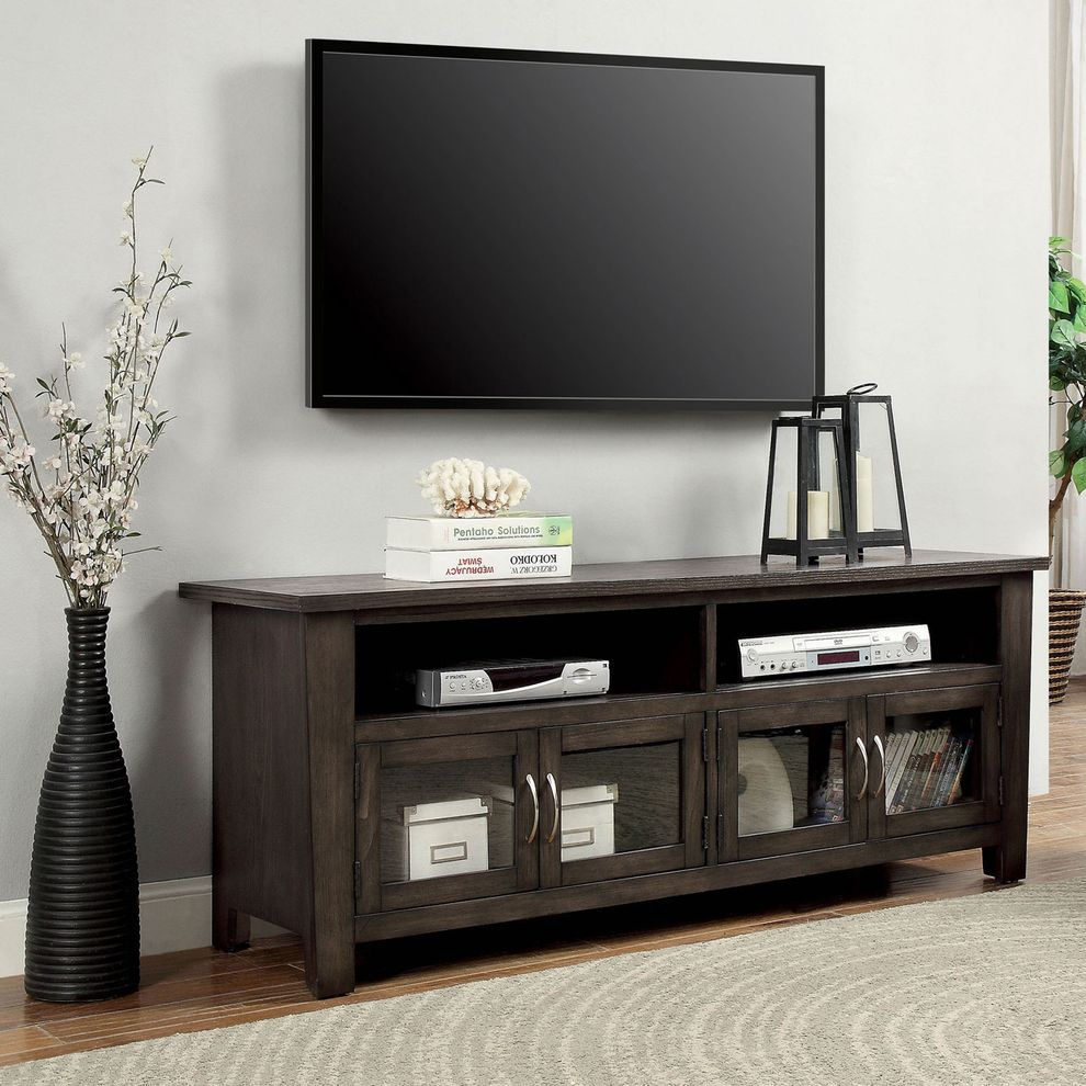 Gray transitional 60-inch TV stand by Furniture of America