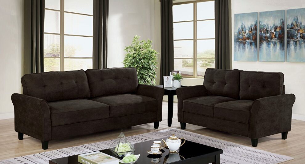 Additional charm plush button tufted sofa by Furniture of America