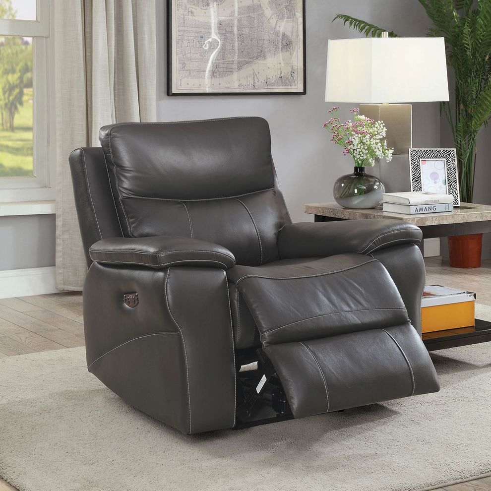 Gray Contemporary Recliner Chair by Furniture of America