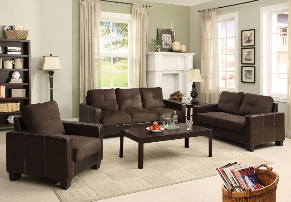 Chocolate/espresso contemporary sofa by Furniture of America