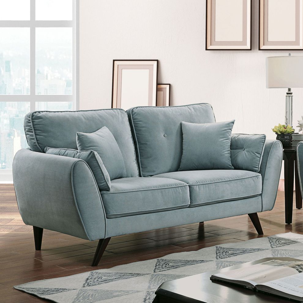 Light Teal Contemporary Loveseat by Furniture of America
