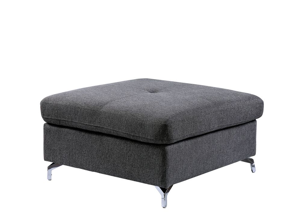 Compact gray fabric ottoman by Furniture of America