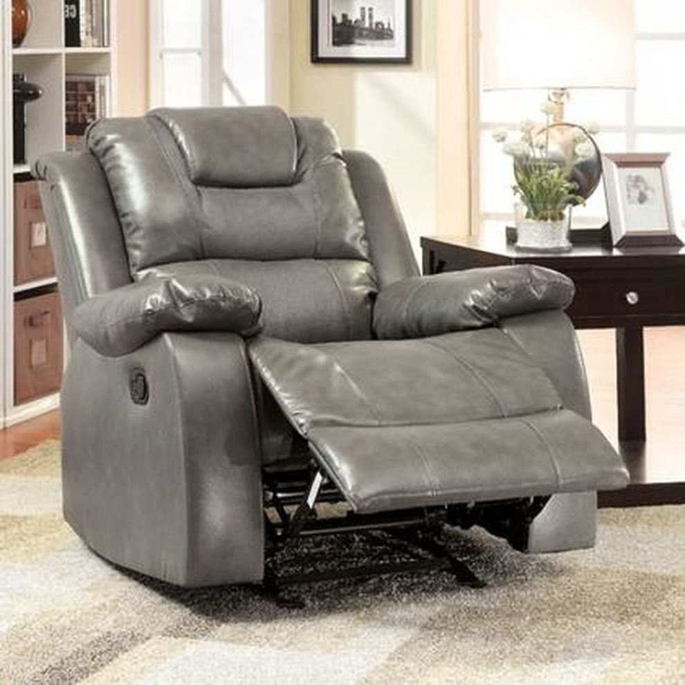Gray Transitional Recliner Chair by Furniture of America
