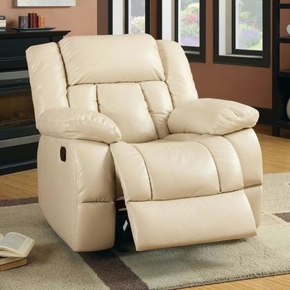 Ivory Transitional Recliner Chair by Furniture of America
