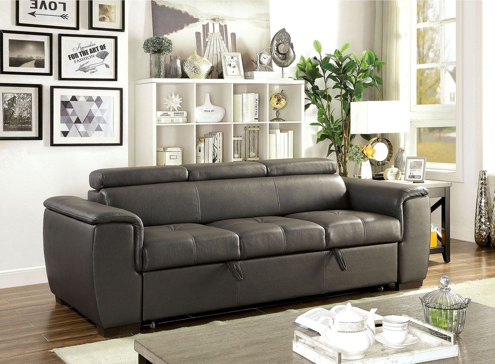 Gray Contemporary Sleeper Sofa by Furniture of America