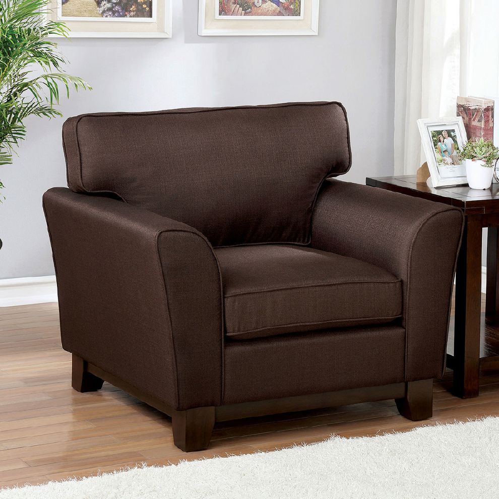 Brown Caldicot Transitional Chair by Furniture of America