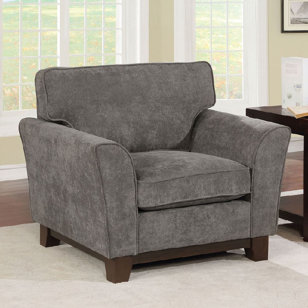 Gray Caldicot Transitional Chair by Furniture of America