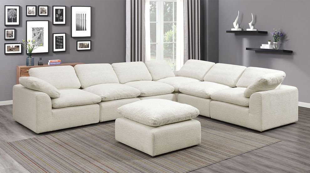 Cream 6pcs modular contemporary sectional by Furniture of America