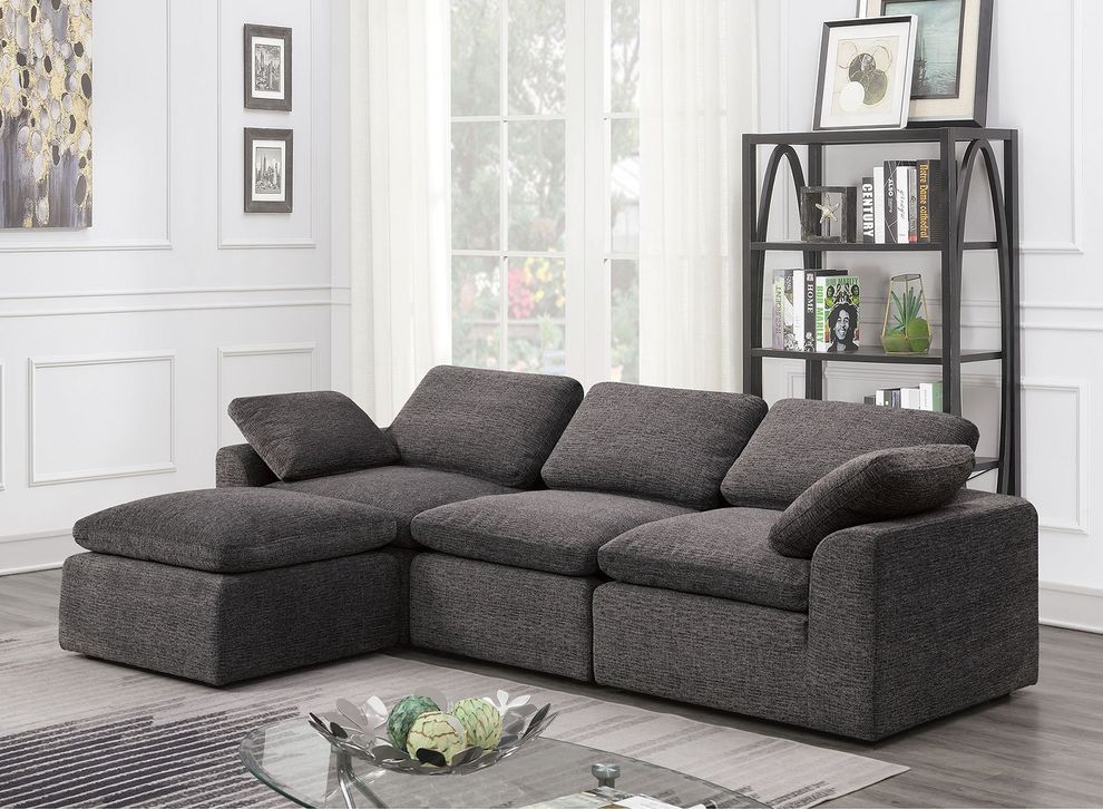 Gray 4pcs contemporary sectional by Furniture of America
