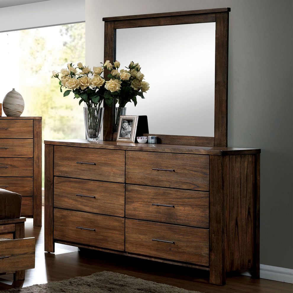 Oak wooden finish dresser by Furniture of America
