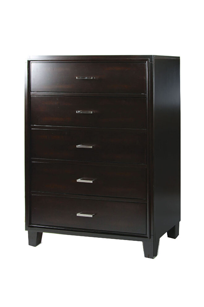Espresso solid wood contemporary chest by Furniture of America