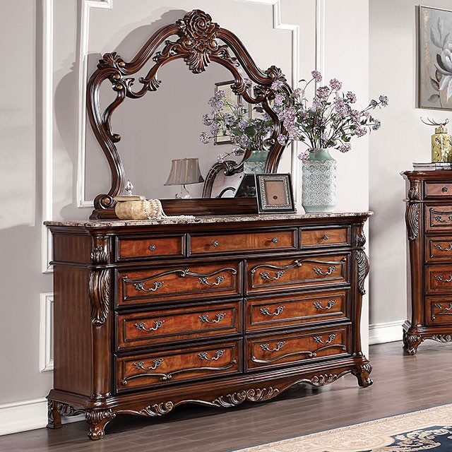 Dark oak solid wood traditional style dresser by Furniture of America