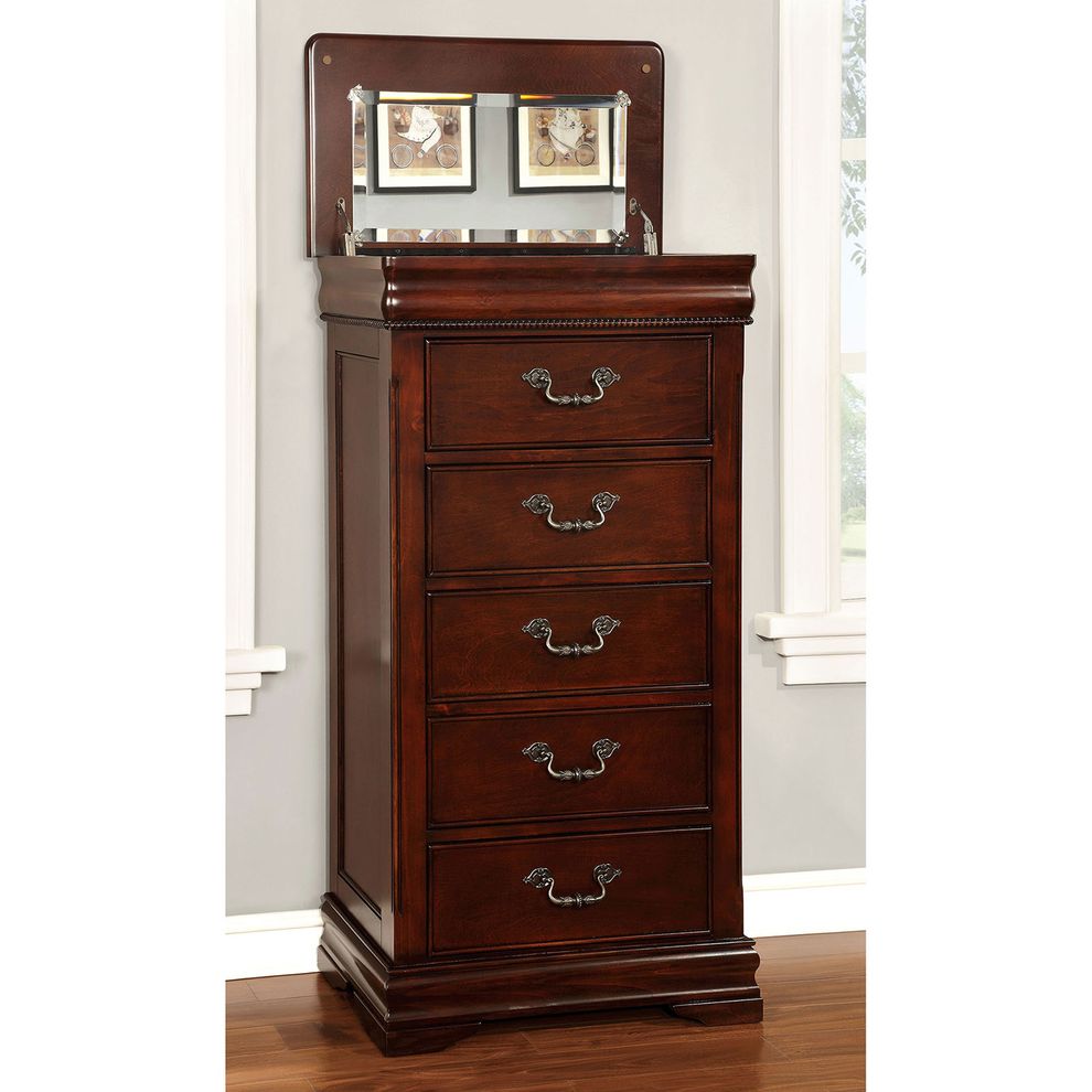 English style cherry wood finish lingerie chest by Furniture of America