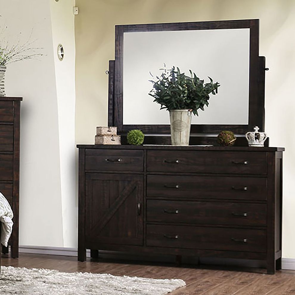 Countryside style espresso finish dresser by Furniture of America