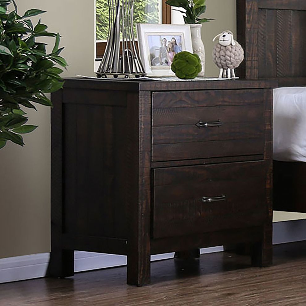 Countryside style espresso finish nightstand by Furniture of America