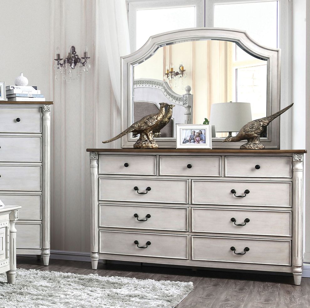Antique white / gray contemporary dresser by Furniture of America