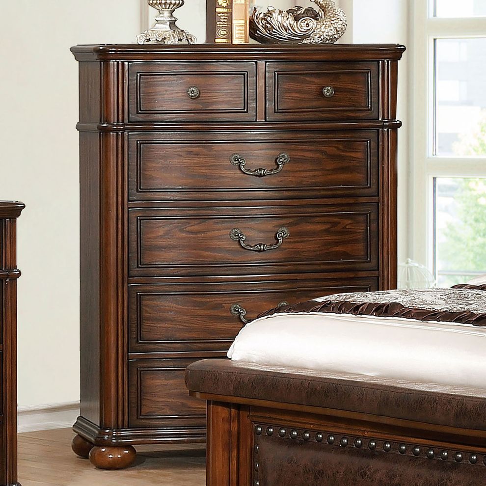 Traditional brown cherry chest by Furniture of America