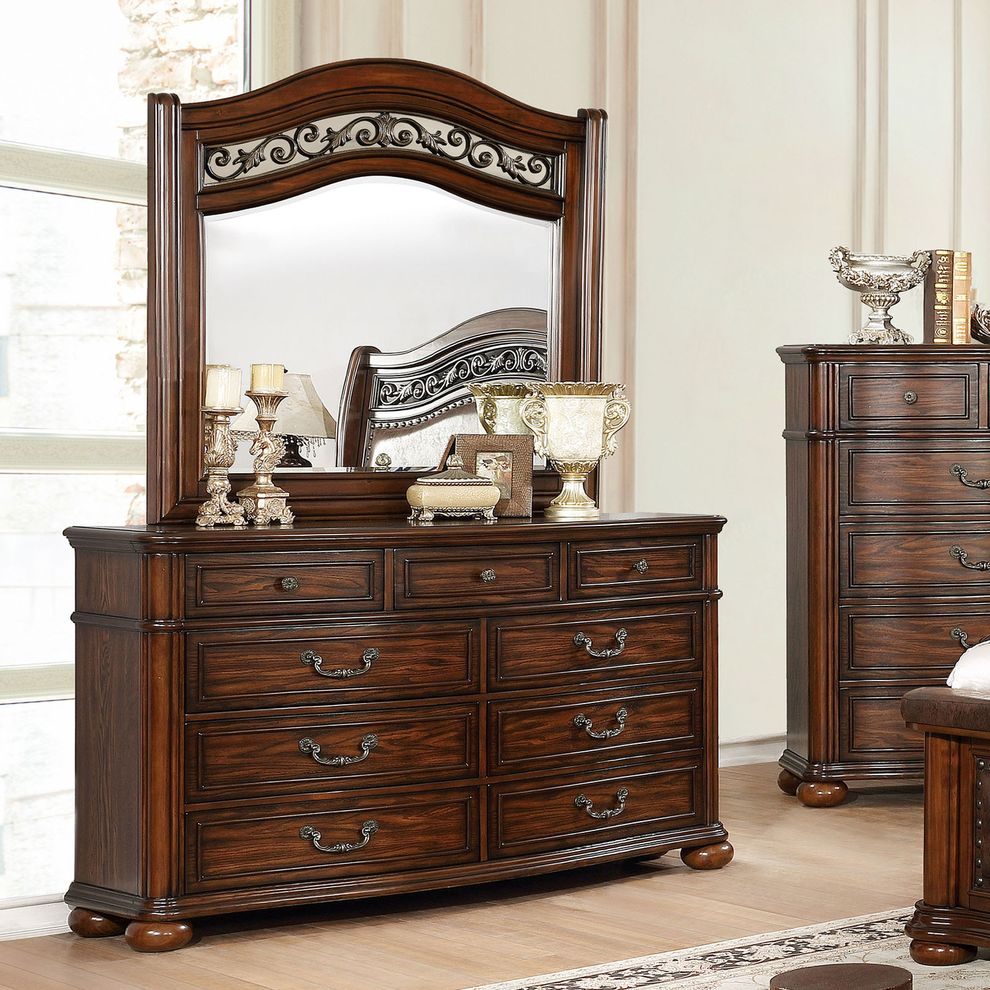 Traditional brown cherry dresser by Furniture of America