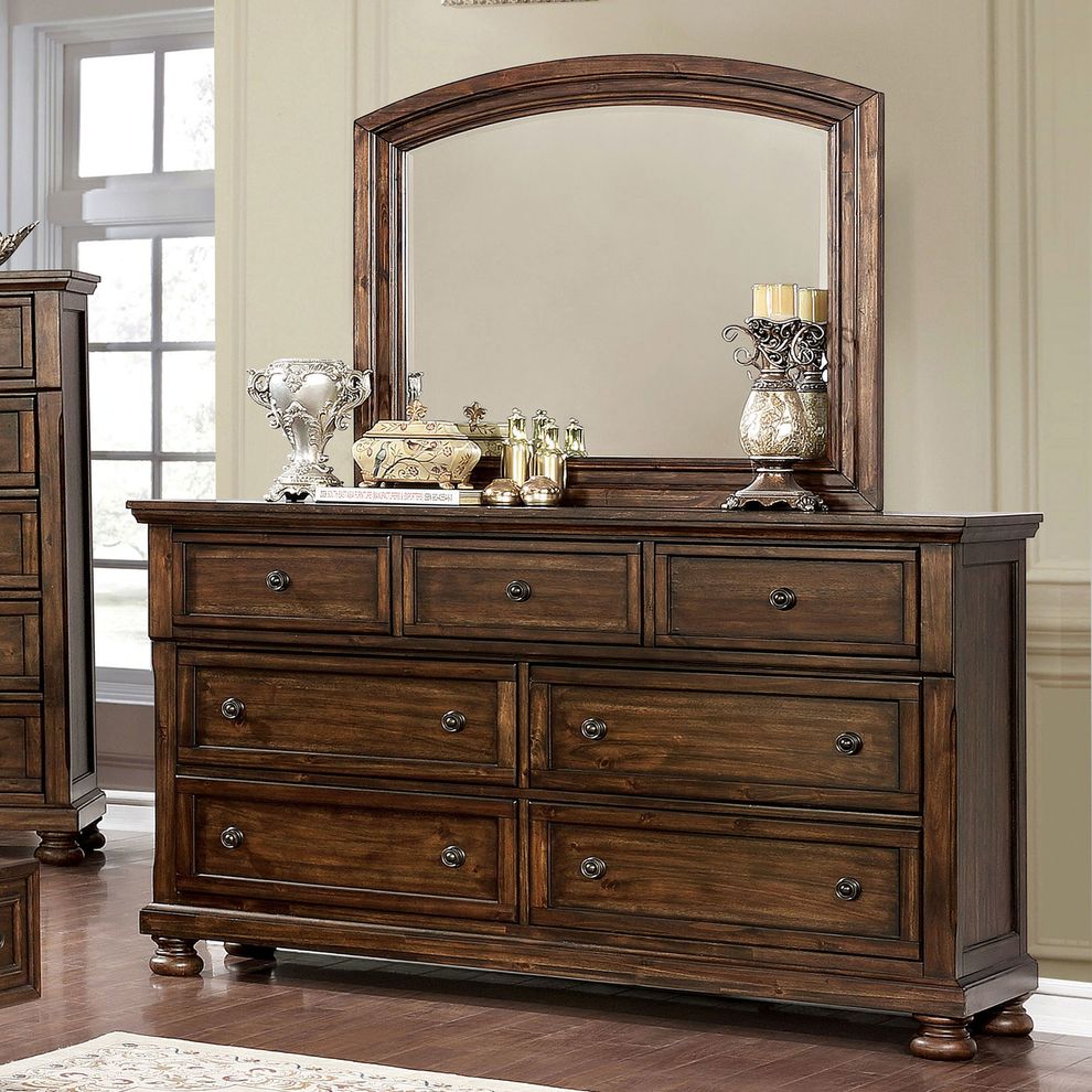 Acacia walnut/oak wood finish dresser by Furniture of America