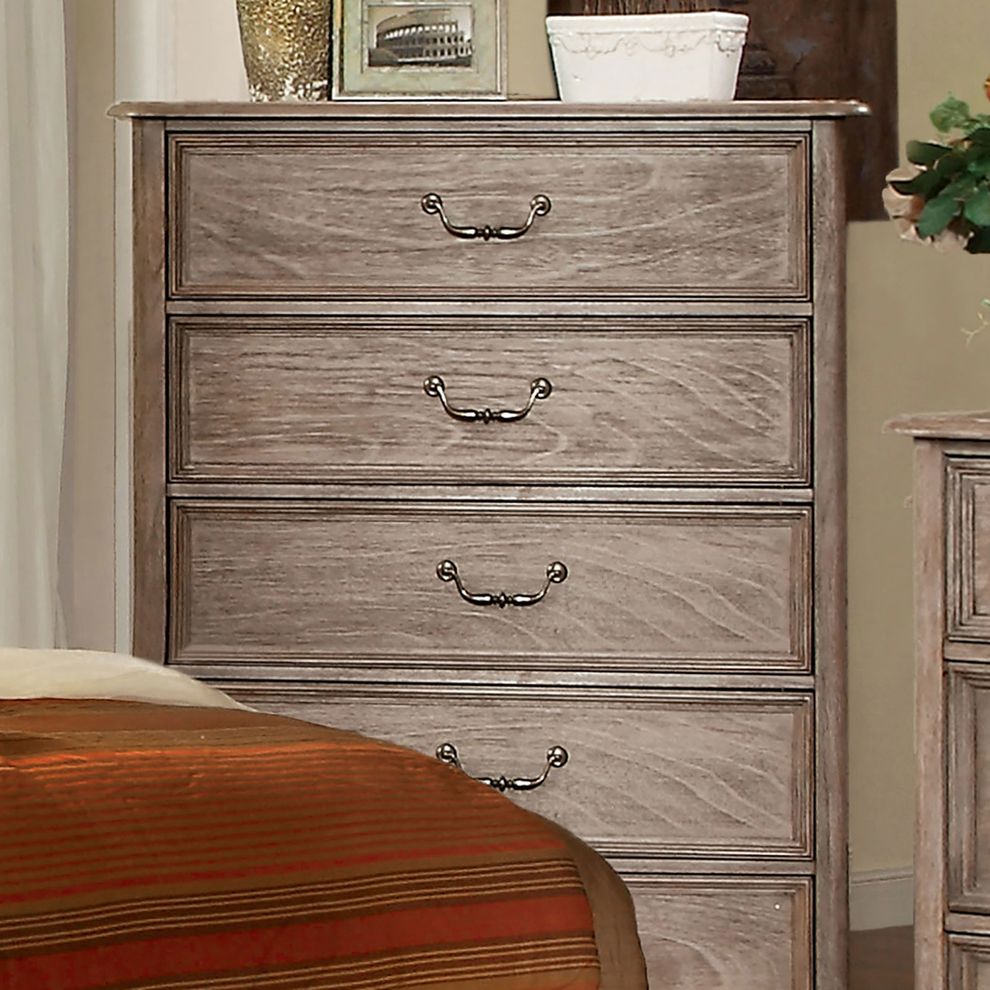 Transitional rustic natural tone chest by Furniture of America