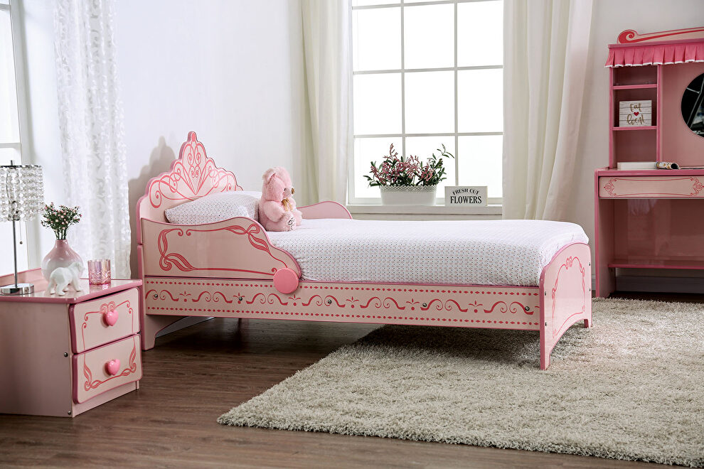 Princess design pink princess design youth bed by Furniture of America