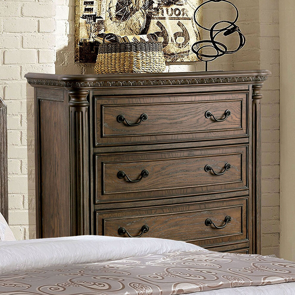 Rustic natural tone solid wood traditional chest by Furniture of America