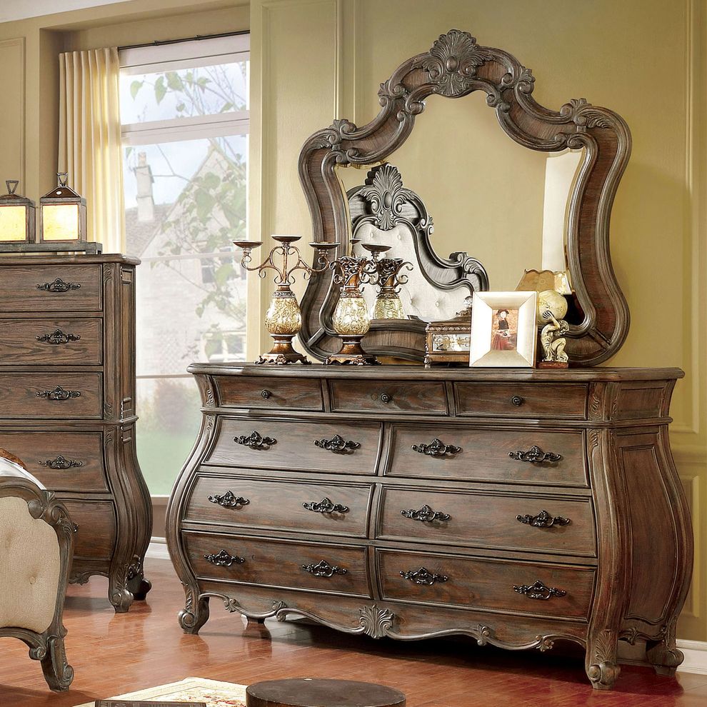 Traditionally styled dresser w/ wood carvings by Furniture of America
