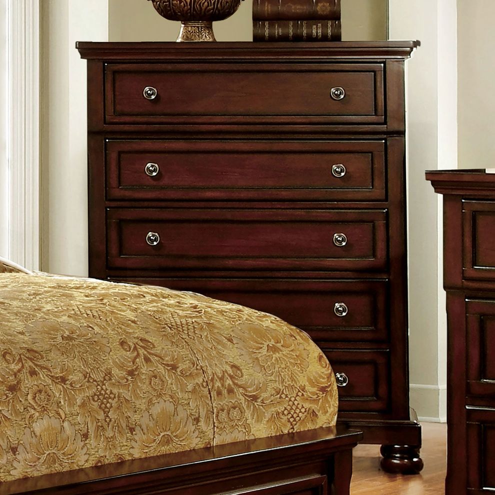 Dark cherry finish traditional style chest by Furniture of America