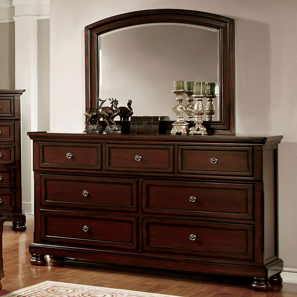 Dark cherry finish traditional style dresser by Furniture of America