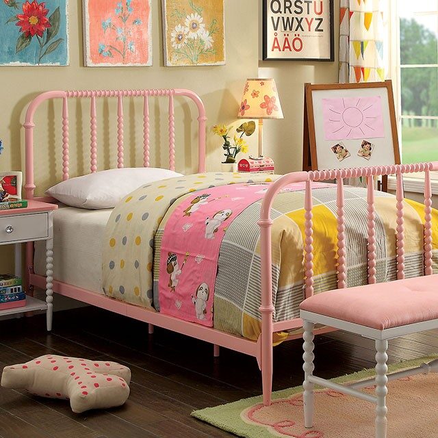 Traditional style pink & white finish youth bedroom by Furniture of America