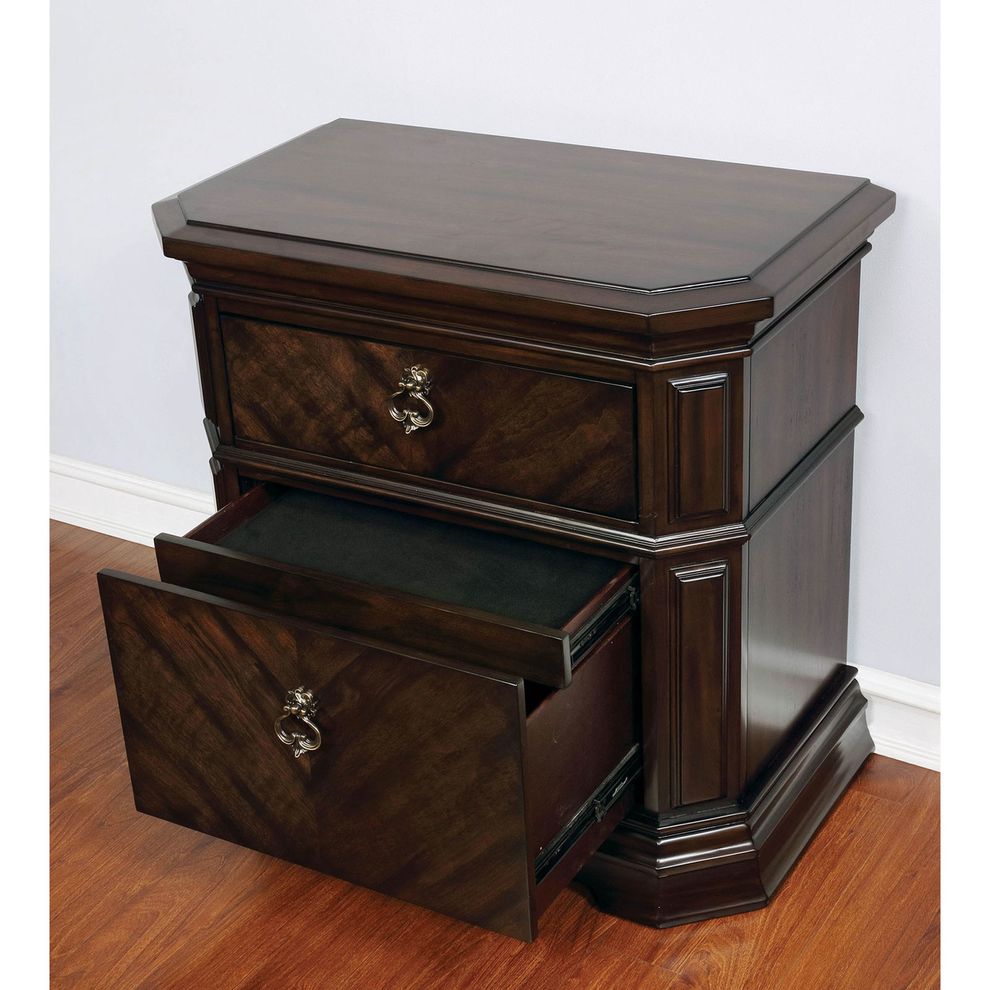 Espresso traditional style nightstand by Furniture of America