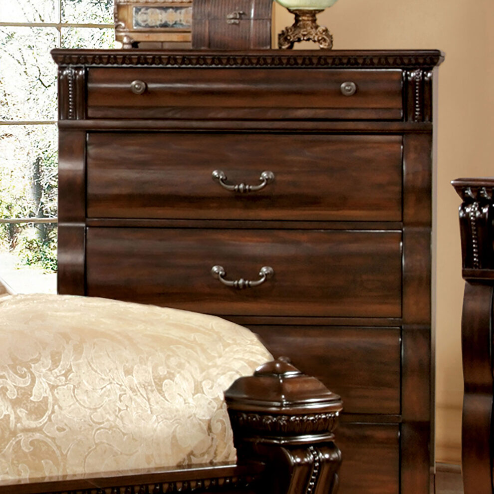 Cherry solid wood transitional chest by Furniture of America